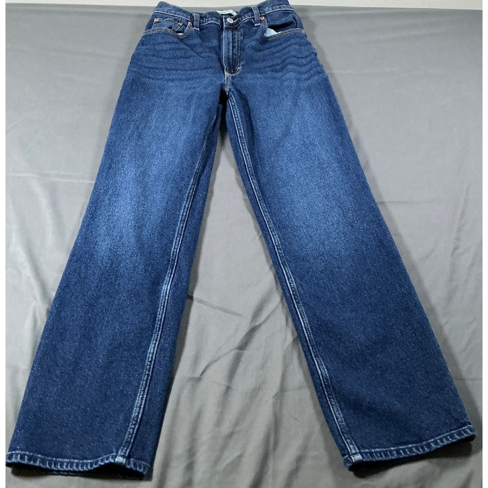 Abercrombie & Fitch The 90s Straight Ultra High Rise Dark Wash Jeans 27/4R